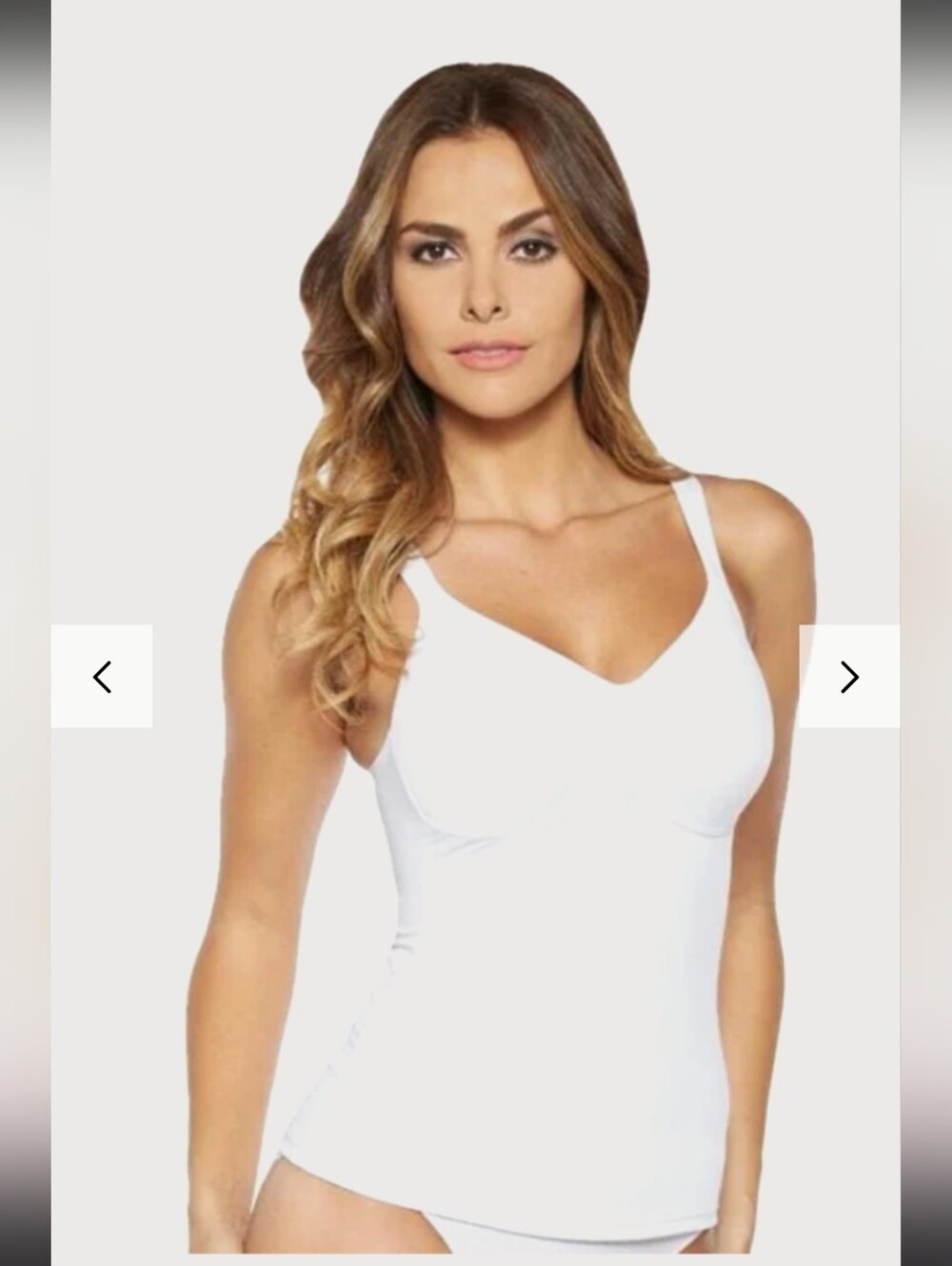 Rhonda Shear "Flirt" Molded Cup Wireless Shapewear Camisole Tank White Sz 3X